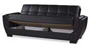 Black pu leatherette sleeper sofa w/ storage by Casamode additional picture 6