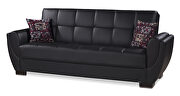 Black pu leatherette sleeper sofa w/ storage by Casamode additional picture 7
