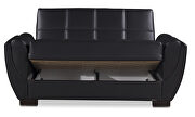 Black pu leatherette sleeper loveseat w/ storage by Casamode additional picture 2