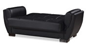 Black pu leatherette sleeper loveseat w/ storage by Casamode additional picture 4