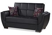 Black pu leatherette sleeper loveseat w/ storage by Casamode additional picture 6