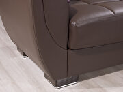 Brown pu leatherette sleeper sofa w/ storage additional photo 2 of 8