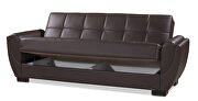 Brown pu leatherette sleeper sofa w/ storage by Casamode additional picture 7