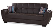 Brown pu leatherette sleeper sofa w/ storage by Casamode additional picture 8