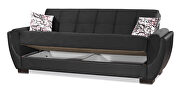 Black fabric on black pu sleeper sofa w/ storage by Casamode additional picture 6