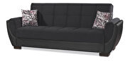 Black fabric on black pu sleeper sofa w/ storage by Casamode additional picture 7
