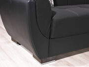 Black fabric on black pu sleeper sofa w/ storage by Casamode additional picture 8