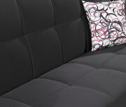 Black fabric on black pu sleeper sofa w/ storage by Casamode additional picture 9
