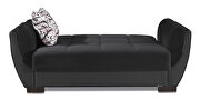Black fabric on black pu sleeper loveseat w/ storage by Casamode additional picture 2