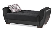 Black fabric on black pu sleeper loveseat w/ storage by Casamode additional picture 3