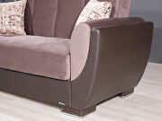 Cocoa fabric on brown pu sleeper sofa w/ storage by Casamode additional picture 7