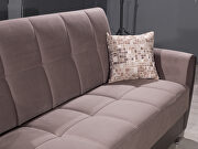 Cocoa fabric on brown pu sleeper sofa w/ storage by Casamode additional picture 8
