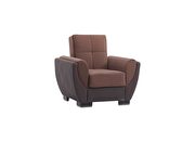Cocoa fabric on brown pu sleeper sofa w/ storage by Casamode additional picture 10