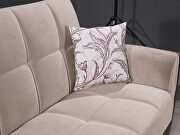 Sand fabric on brown pu sleeper sofa w/ storage by Casamode additional picture 6