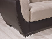 Sand fabric on brown pu sleeper sofa w/ storage by Casamode additional picture 7