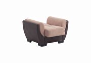 Sand fabric on brown pu sleeper sofa w/ storage by Casamode additional picture 9