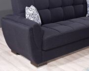 Black fabric sleeper sofa w/ storage additional photo 2 of 8