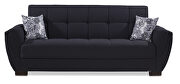 Black fabric sleeper sofa w/ storage additional photo 4 of 8