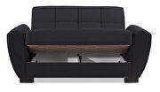 Black fabric sleeper loveseat w/ storage by Casamode additional picture 2