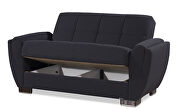 Black fabric sleeper loveseat w/ storage by Casamode additional picture 5