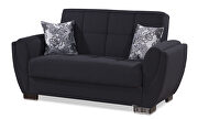 Black fabric sleeper loveseat w/ storage by Casamode additional picture 6