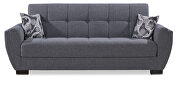 Light gray fabric sleeper sofa w/ storage additional photo 4 of 8