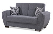 Light gray fabric sleeper loveseat w/ storage by Casamode additional picture 6
