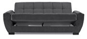 Asphalt gray fabric sleeper sofa w/ storage additional photo 2 of 7