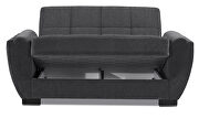 Asphalt gray fabric sleeper loveseat w/ storage by Casamode additional picture 2