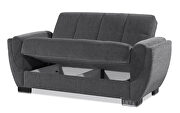 Asphalt gray fabric sleeper loveseat w/ storage by Casamode additional picture 5