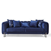 Sleek contemporary velvet blue sofa by Casamode additional picture 10