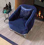 Sleek contemporary velvet blue chair by Casamode additional picture 3