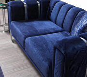 Sleek contemporary velvet blue loveseat by Casamode additional picture 3