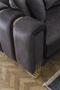 Sleek contemporary velvet gray sofa by Casamode additional picture 3