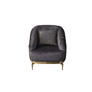 Sleek contemporary velvet gray chair by Casamode additional picture 2