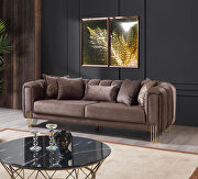 Sleek contemporary velvet brown sofa by Casamode additional picture 3