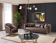 Sleek contemporary velvet brown sofa by Casamode additional picture 5