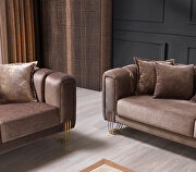 Sleek contemporary velvet brown sofa by Casamode additional picture 6