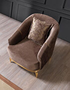 Sleek contemporary velvet brown chair by Casamode additional picture 2