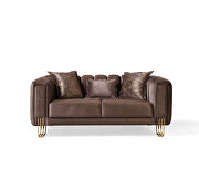 Sleek contemporary velvet brown loveseat by Casamode additional picture 2