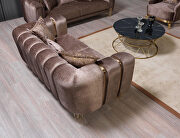 Sleek contemporary velvet brown loveseat by Casamode additional picture 4