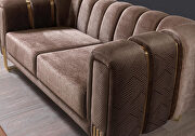 Sleek contemporary velvet brown loveseat by Casamode additional picture 5