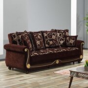Brown chenille middle-eastern style traditional sofa by Casamode additional picture 2