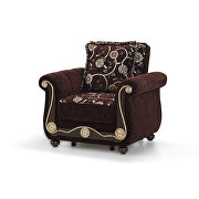 Brown chenille middle-eastern style traditional sofa by Casamode additional picture 8