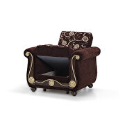 Brown chenille middle-eastern style traditional chair by Casamode additional picture 2