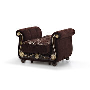 Brown chenille middle-eastern style traditional chair by Casamode additional picture 3
