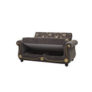 Gray chenille middle eastern style traditional loveseat by Casamode additional picture 2