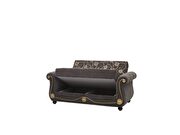 Gray chenille middle eastern style traditional loveseat additional photo 2 of 2