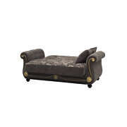 Gray chenille middle eastern style traditional loveseat by Casamode additional picture 3