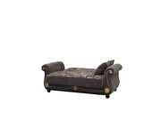 Gray chenille middle eastern style traditional loveseat additional photo 3 of 2